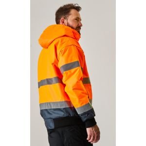 BLOUSON C465 ORANGE FLUO/MARINE 2